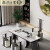 麦哟宝泡茶桌椅现代简约一体全自动上水办公室高端功夫茶台岩板茶台组合 1.8米香奈白岩板+1高背椅