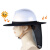 安全帽遮阳帽檐适用工地施工防晒帽安全帽防晒面罩夏季遮阳帽檐适 蓝色 39cm