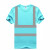 夏季工地速干圆领短袖反光工服工衣反光衣T恤安全背心印花工装工业品 浅蓝色4条反光条 M
