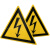 艾瑞达 当心触电标识贴纸机器设备安全闪电标志闪电标示标签强电警示贴纸三角形图标50mm国际标准ELE ELE-K007(50个装）等边50mm