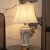 欧柏图新中式全铜陶瓷台灯LED卧室床头柜灯 客厅书房创意格调装饰灯具 白光LED灯泡+调光开
