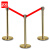者也（ZYE）安全隔离带伸缩带排队围栏栏杆不锈钢银行一米线护栏杆警戒警示柱 2米钛金色