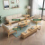 莎庭（SARTILL）实木沙发靠背北欧简约现代客厅日式小户型三人位 1+2+3+茶几+方几+电视柜+岩板餐 组合