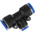 ONEVAN气动气管快速接头变径三通Y型PW直角T型PEG软管转接快插头 蓝色PEG16-12  25个装
