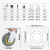 【竹帕】重型金边橡胶烽火轮带齿带刹车滑推车轮子 8寸定向轮