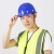 HKNA安全帽工地施工建筑工程盔式领导电工玻璃钢防砸夏季透气头盔定制 玻璃钢蓝色（透气）