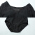 E-BRA新品蕾丝长袖泳装女士显瘦三角连体游泳衣KS00028 黑色BLK M
