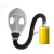 防毒面具长管呼吸器化工全面罩橡胶滤毒罐导气管 面具+0.5米管+7号罐