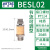 橙央 气动电磁阀铜消声器平头节流消音器BESL/BSL M5-01-02-03-4 BESL022分牙节流消声器