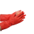 食安库餐饮级乳胶防护手套加厚耐用防水防滑耐酸碱餐饮厂餐饮厨房 红色 S