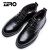 零度(ZERO)高帮男靴加绒皮鞋头层牛皮保暖系带款商务男士短靴子 R75223 黑色 39
