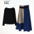 艾珠儿（Aizhuer）连衣裙女春秋季新款韩版时尚气质套装女连衣裙两件套套装裙子女 蓝色 S