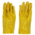 路宁 棉毛浸塑劳保劳防PVC手套 防水防油防污耐酸碱手套 黄色 10副