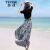 TUOSE连衣裙2023夏季新款雪纺波西米亚修身显瘦不规则海边度假沙滩长裙 几何套装（露脐款） S