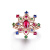 米莱珠宝  璀璨之星系列 红宝石戒指  18K金镶嵌红蓝宝石沙弗莱 彩色宝石 15个工作日高级定制
