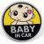 标车族 妈妈宝宝在车里金属汽车车贴标BabyincarMamaincar个性美女反光警示 薄铝 宝宝在车里 圆形 黄色