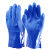 橡胶手套劳保耐油防滑耐磨水产杀鱼防水耐酸碱全胶皮手套 （5双）蓝色磨砂止滑浸塑 男士大码手套批发