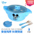 迪士尼（Disney）宝宝儿童保温餐具套装 婴幼儿316不锈钢可注水保温吸盘碗小孩勺叉三件套 米奇蓝色
