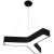 异形组合拼接灯具网咖健身房工程照明灯具led造型办公吊灯可拼接Y字现代简约创意个性办公灯 黑框直径600mm 暖光3000k