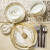 洛威 餐具套装陶瓷碗碟套装欧式金边碗 58头金色殿堂