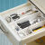SP SAUCEinomata日本进口抽屉整理盒自由分隔抽屉收纳盒 餐具整理盒 单个 白色大号
