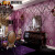 爱柏无纺布3D立体烫金壁纸欧式大马士墙纸温馨卧室客厅满铺影视墙墙纸 189奢华大气紫色