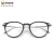 万新近视眼镜框轻质板材框钛框复古圆型大框镜架近视眼镜框架W18031 黑银 镜框+1.74非球面镜片（适用300-1500度）