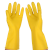 牛筋乳胶手套劳保防水耐酸碱橡胶手套耐磨洗衣家务清洁胶皮手套 3双 黄色加长加厚 M中号女士