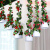 八千城假花藤条玫瑰花藤壁挂仿真花塑料花空调管道装饰吊顶遮挡婚庆布置 9朵-粉色玫瑰花