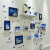 品美 欧式置物架客厅照片墙创意组合美式挂墙相框墙相片墙相框 E款10框白蓝送置物架