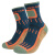 喜马拉雅户外运动徒步登山袜 女男coolmax长筒透气防臭速干袜竹纤维袜子保暖 深蓝色HC9103