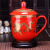 硕普（Supple）醴陵瓷杯中国红瓷茶杯红色瓷杯子陶瓷带盖办公水杯瓷礼品杯定制 红瓷双龙戏珠