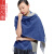 上海故事双面格子羊毛围巾女士秋冬加厚保暖披肩两用  169029 蓝灰色