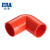 ERA公元管道红蓝电工管套PVC-U穿线管绝缘阻燃配件曲尺90°弯头直角弯 红色 D16