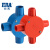 公元（ERA）管道优家电工管工穿线管PVC电线管司令箱四叉连盖/圆四通 红色 D20