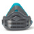 硅胶防尘口罩打磨防工业粉尘  PM25防护口罩 木工电焊劳保透气装 1502蓝+5片活性炭