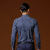 环球吉普 HUANQIUJIPU 衬衫男时尚休闲男士气质格纹长袖衬衫 16047H2205 深蓝 4XL