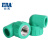 公元(ERA)管道优家PPR管水管配件家装绿色内丝内螺纹弯头水管配件 D20x1/2 (常用)