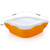 亿高（EKOA）干果盘水果盒创意塑料糖果盘客厅双层分格带盖大号 香橙黄