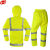 谋福 户外骑行环卫双层加厚男女通用分体雨衣套装 荧光黄分体雨衣 M-165
