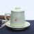 琪馨边 德化茶杯陶瓷套装带盖过滤四件套泡茶老板长辈家用喝水会议杯子办公室功夫茶具礼品 比翼双飞（简装）