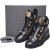 Giuseppe Zanotti 朱塞佩·萨诺第 男士黑色鳄鱼纹牛皮拉链高帮休闲鞋 RM5076 00211 43码