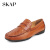 圣伽步（SKAP）平底商务休闲套脚鞋 舒适透气驾车鞋男豆豆鞋20618861 棕色/80 39