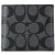 COACH 蔻驰 奢侈品 男士黑灰色PVC短款对折钱包钱夹 F75083 CQ/BK