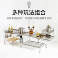 詫祭户外折叠桌一单元IGT桌露营野餐桌简易小桌子轻量化厨房系统 黑客帝国银色0.5单元板