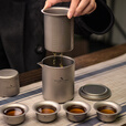 必唯（BOUNDLESS VOYAGE）纯钛户外旅行茶具套装鹰嘴泡茶器双层茶杯防烫便携功夫茶露营煮茶 Ti3120D  茶壶
