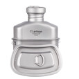 Ti artisan钛工匠纯钛水壶户外露营钛饭盒野营登山烧水壶便当盒纯钛餐具套装 水壶+饭盒套装
