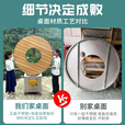 襄睿不锈钢柴火灶柴火鸡灶台农村家用灶烧柴大铁锅灶台移动地锅带桌子 1.2米圆桌【54锅】