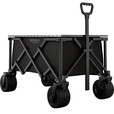 原始人露营推车户外营地拖车便携折叠手推野餐野营快递手拉车遛娃小拉车 300L 聚拢款曜黑-特粗钢架+双刹万向快拆越野轮