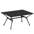 black dog轻量化铝合金折叠桌户外蛋卷桌野餐露营便携桌夜幕黑 90*60*(40-55)cm【4-6人】